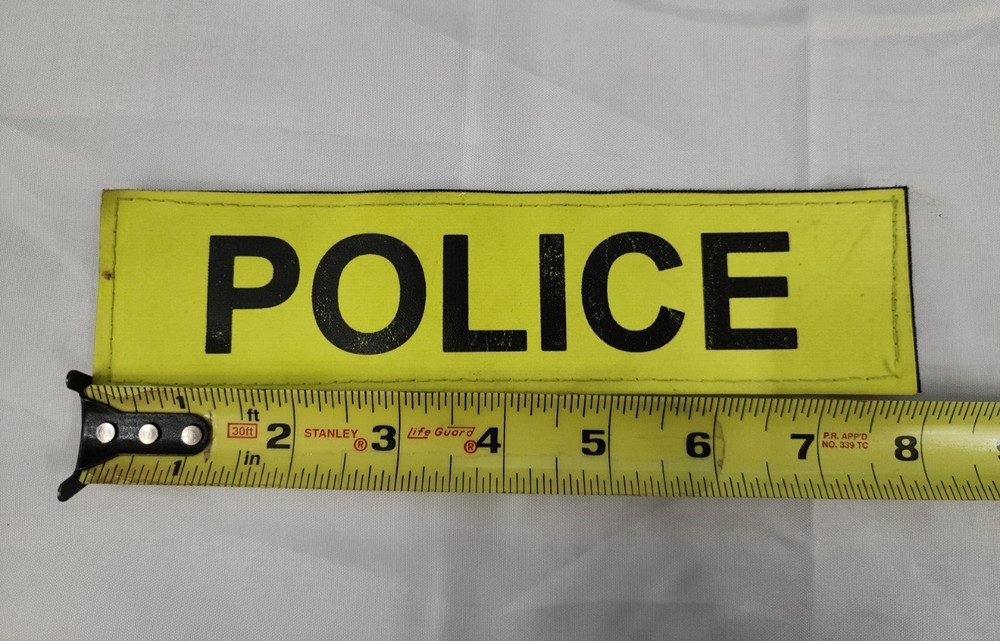 Police Yellow Patch Hook N Loop 8"