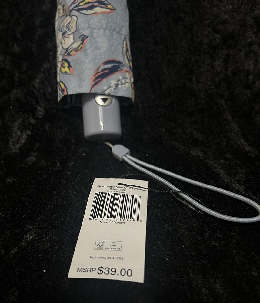 Vera Bradley cherry Blossoms Automatic Mini Umbrella NWT
