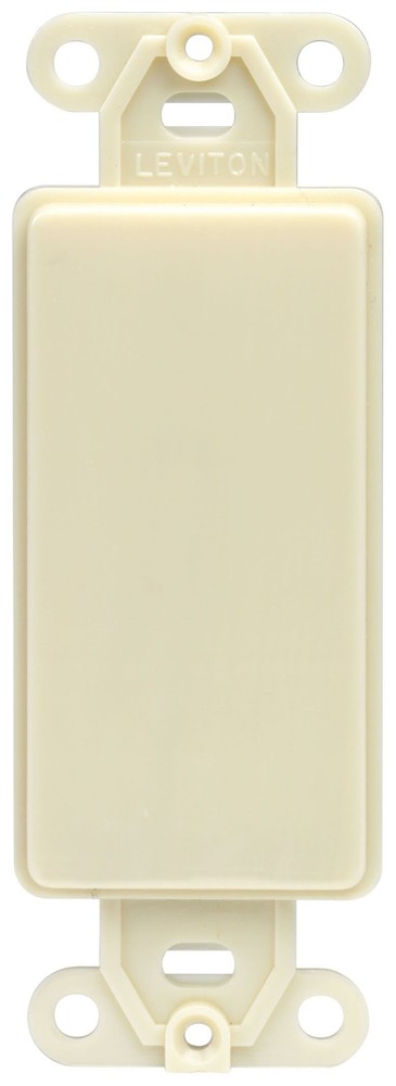 Decora Plastic Adapter Plate, Blank, No Hole, WithEars, and Two Mounting Scre...