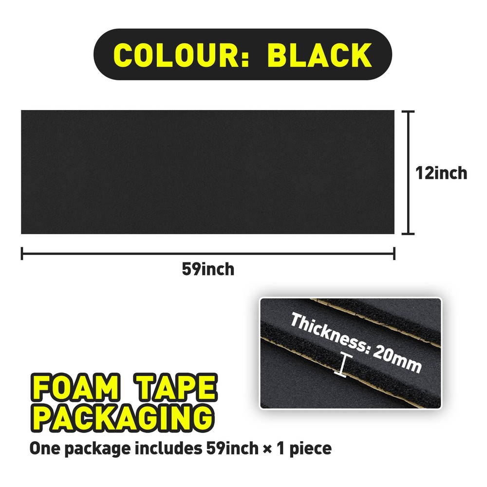 2Roll Black Foam Sheet Self Adhesive Rubber Padding Neoprene Sponge Rubber Mat