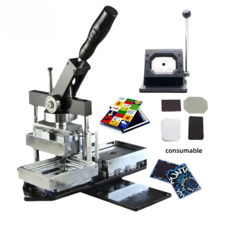 Fridge Magnet Badge Making Machine 80*53mm Rectangle Button Maker Kit W/Cutter