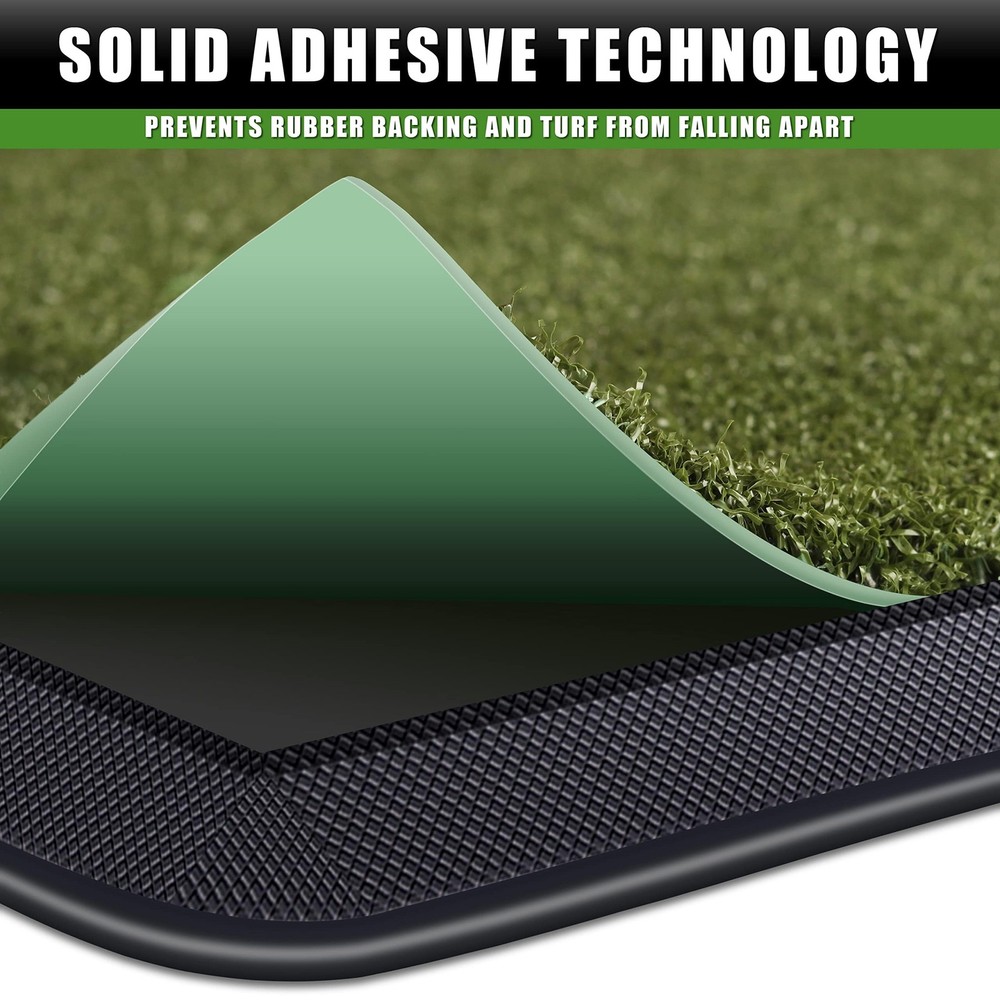 Synthetic Turf Golf Hitting Mat | Heavy Duty Rubber Base Golf Practice Mat | Com