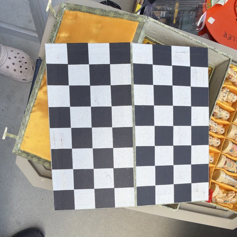 Oriental Style Resin Chess Set Multicolor with Decorative Box