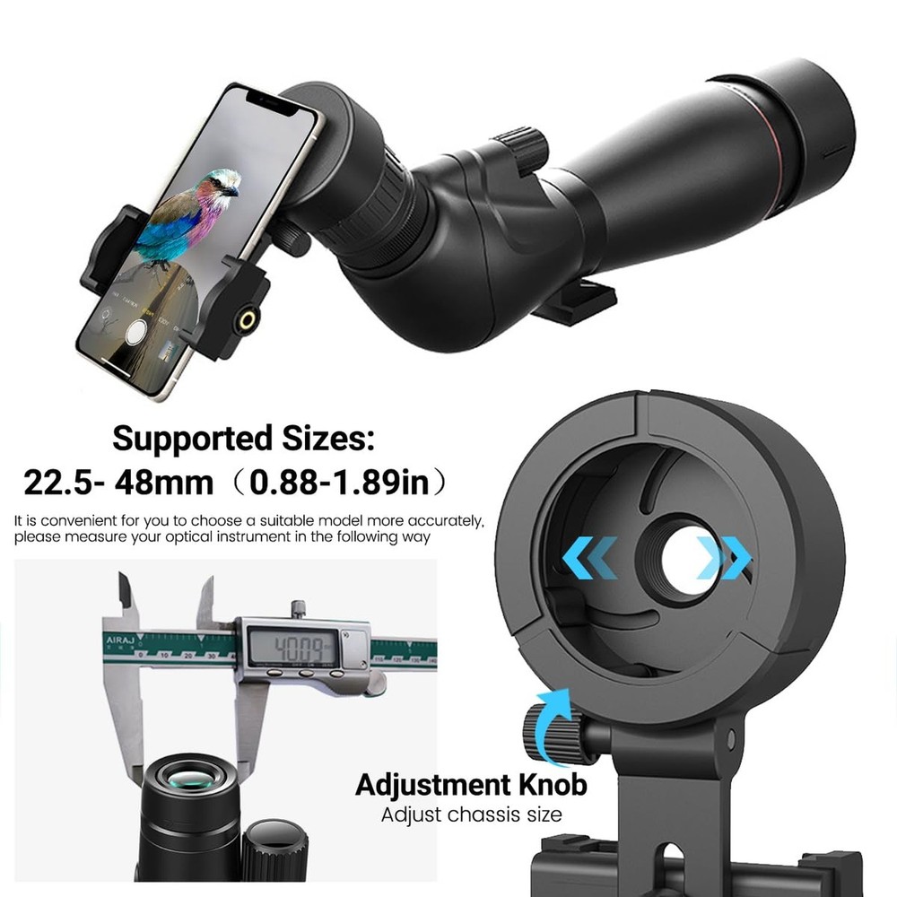 Adjustable Scope Mount, Universal Telescope Adapter, Binocular & Monocular Ph...