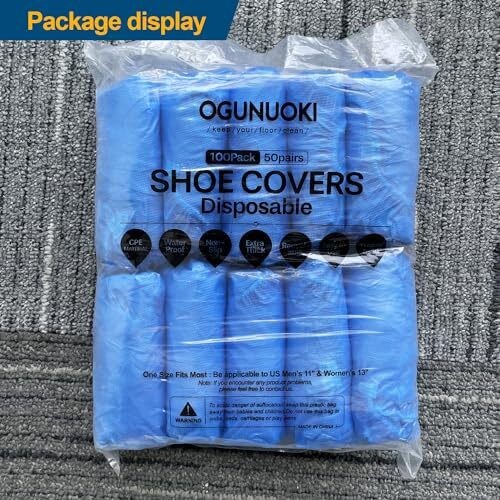 100 Pack Disposable Waterproof Shoe Covers Non-Slip Boots Floor Protector