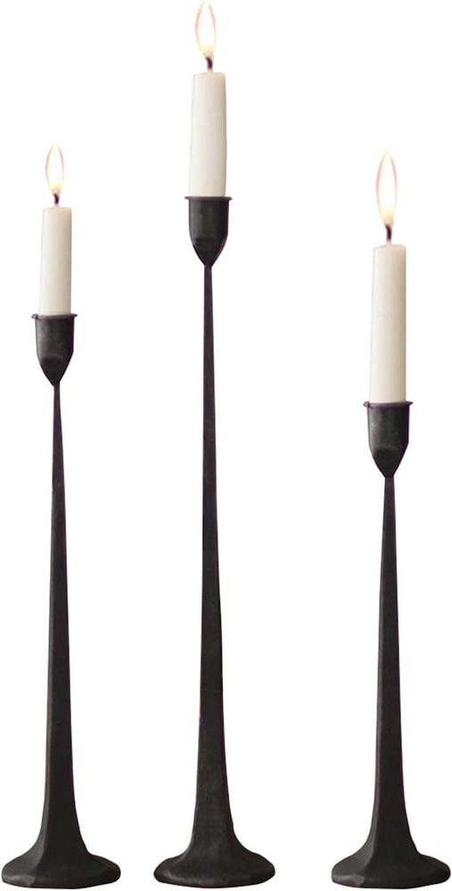 Sturdy Black Candle Holders Set - Wedding Decor