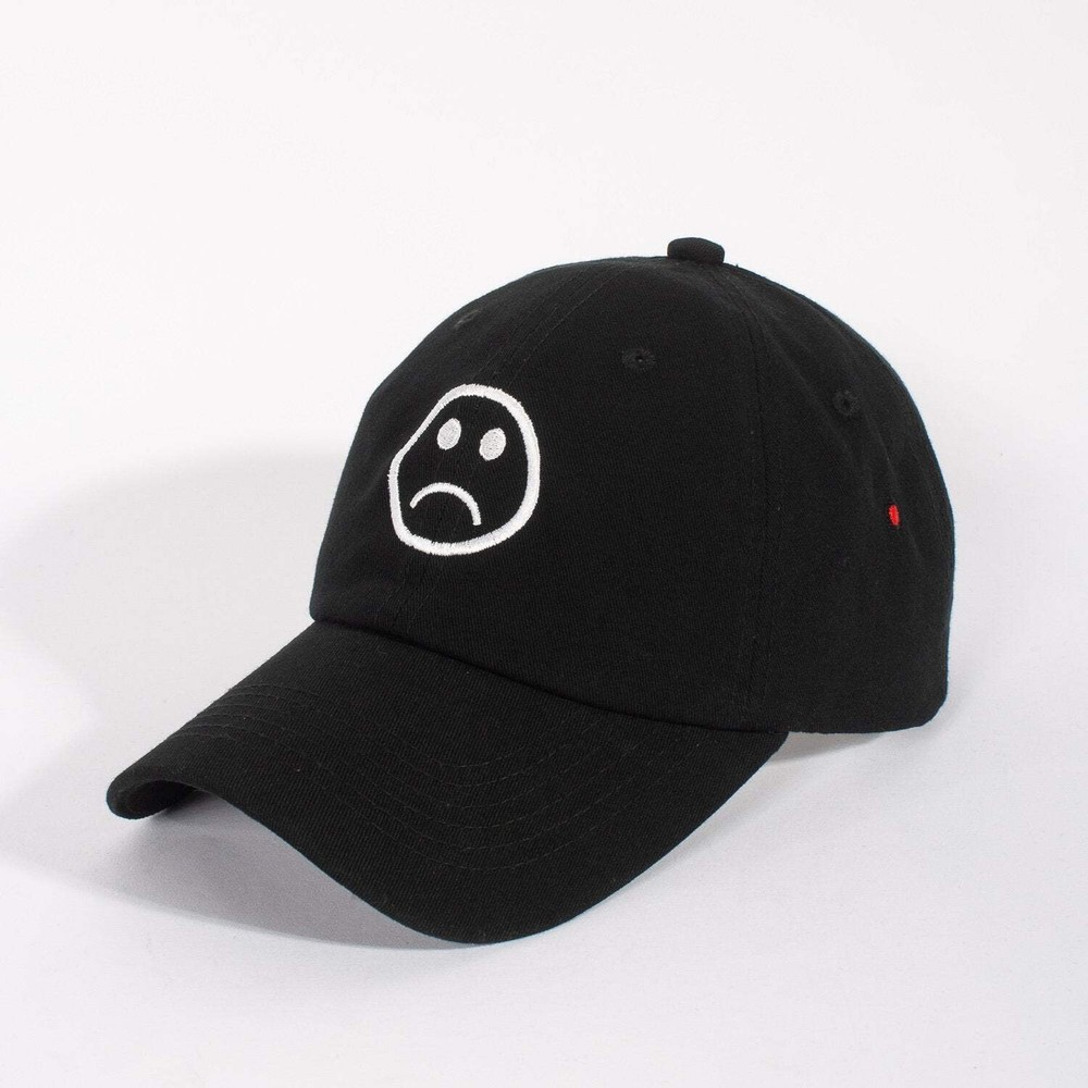 SAD (strapback cap) - dad baseball polo cotton hat - Black White Grey Red