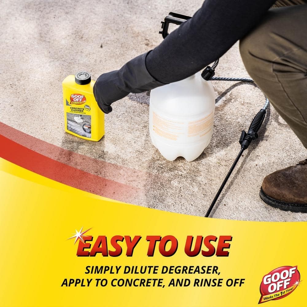 Goof Off Concrete Cleaner Oil Stain Remover 32 oz FG820 Driveway Garage Degrease