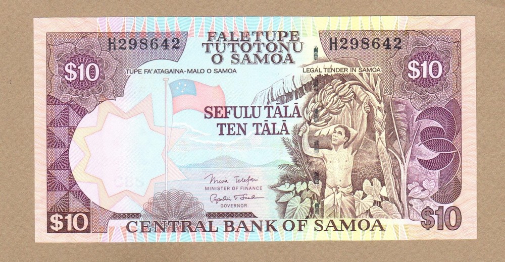 SAMOA: 10 Tala Banknote,(UNC),P-34b, 2002, No Reserve!