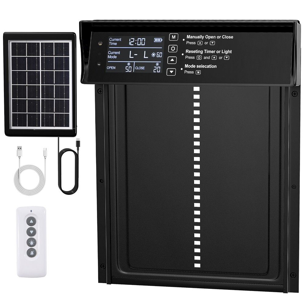 Automatic Solar Chicken Coop Door 4 Modes w/ Timer & Light Sensor Remote Control