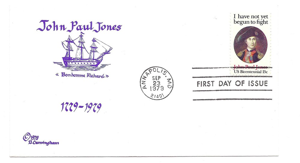 1789 John Paul Jones, Cunningham, FDC