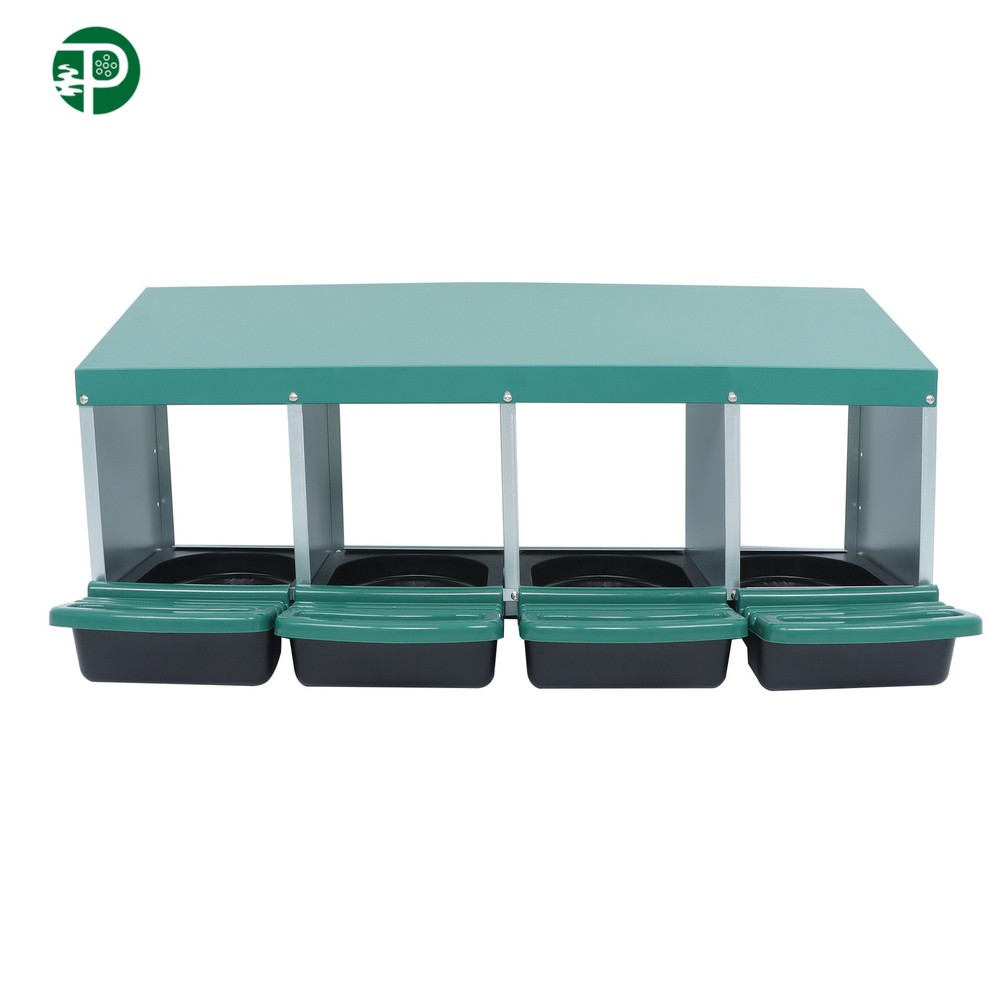 Chicken Nesting Boxes With Perch Metal Chicken Egg Laying 4 Hole Nesting Box