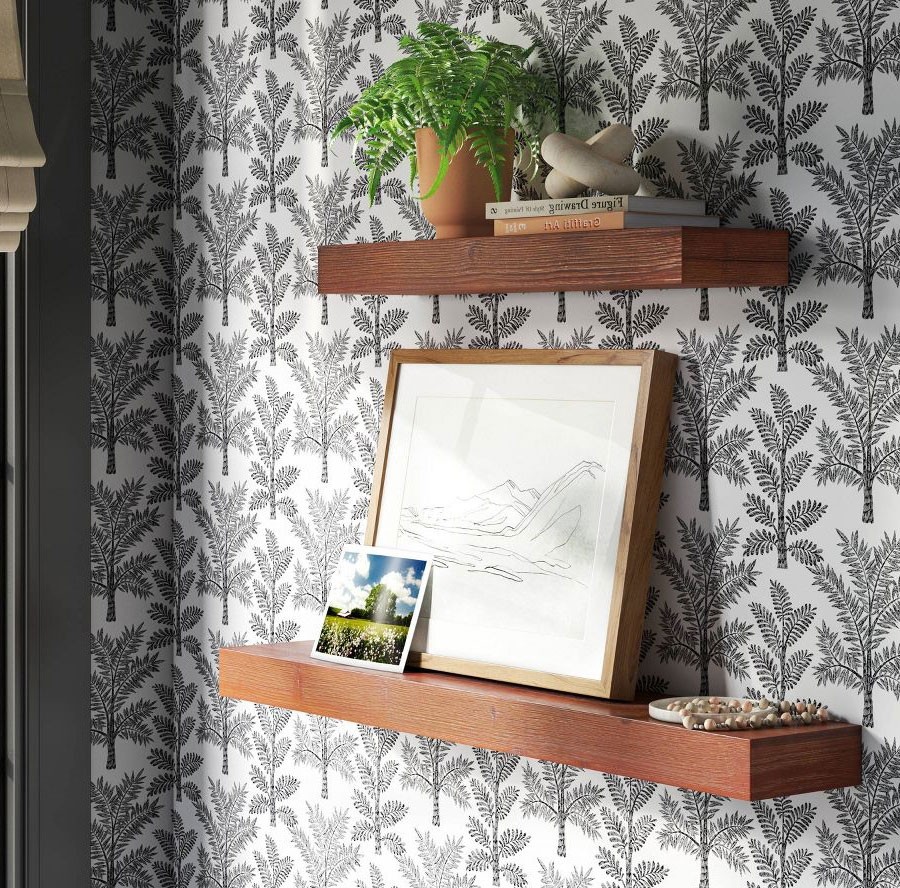 36" Floating Wood Shelf Walnut - Threshold