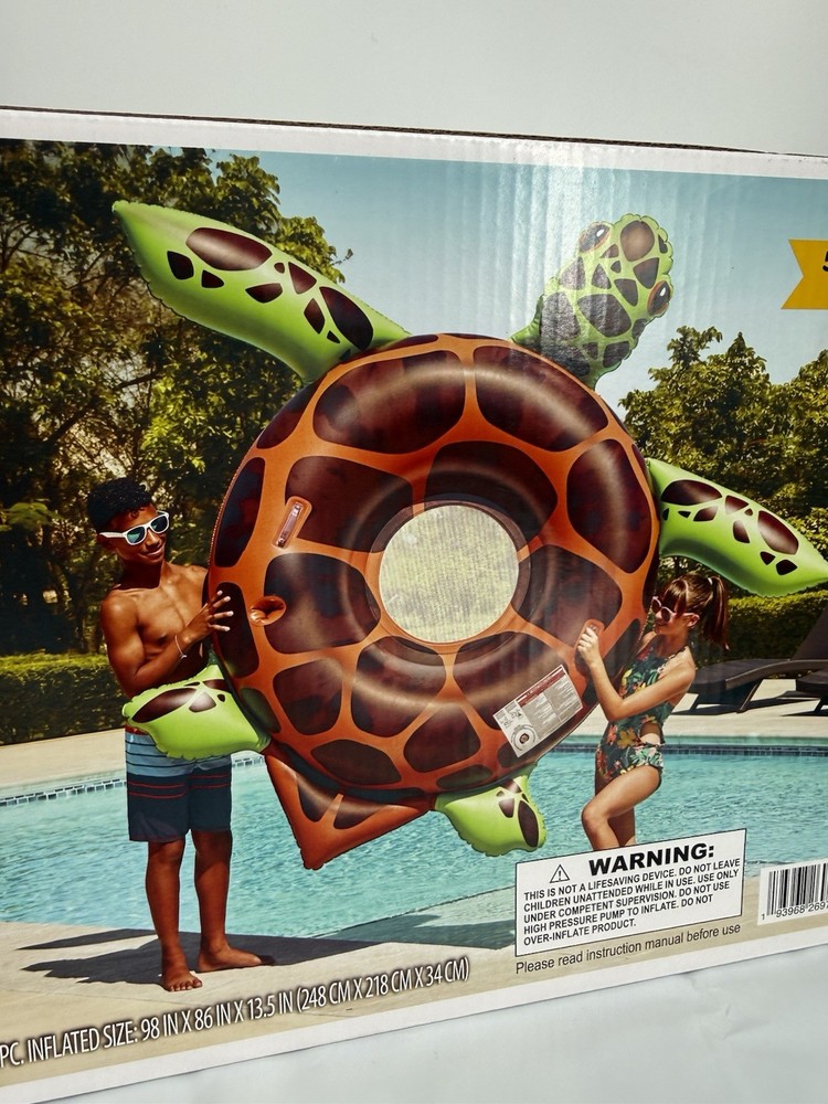 Member's Mark Oversized Turtle Pool Float, Mesh Seating, 56" Diameter NIB