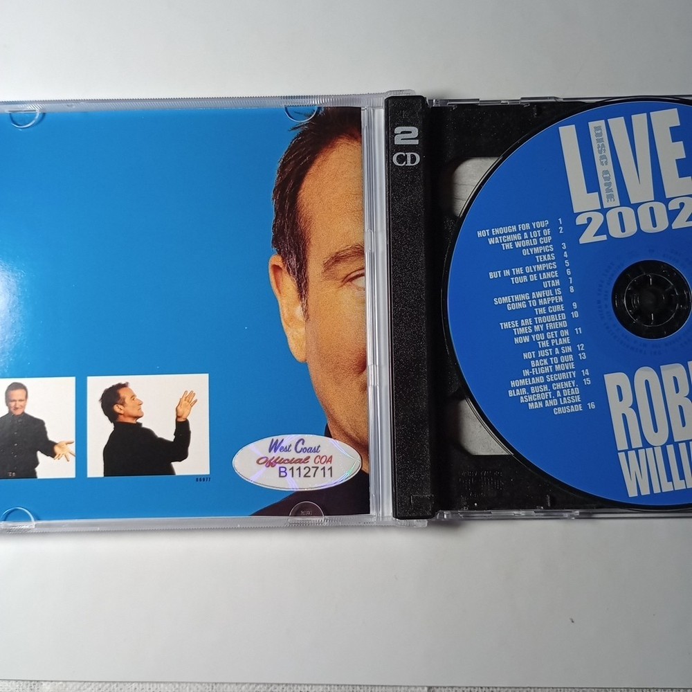 Robin Williams Signed Live 2002 CD Booklet COA Authenticated