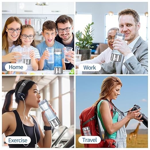 Hydrogen Water Bottle Generator with SPE PEM Technology, 3Min Quick Electrolysis