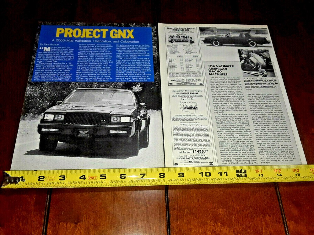1987 BUICK GNX ORIGINAL ARTICAL