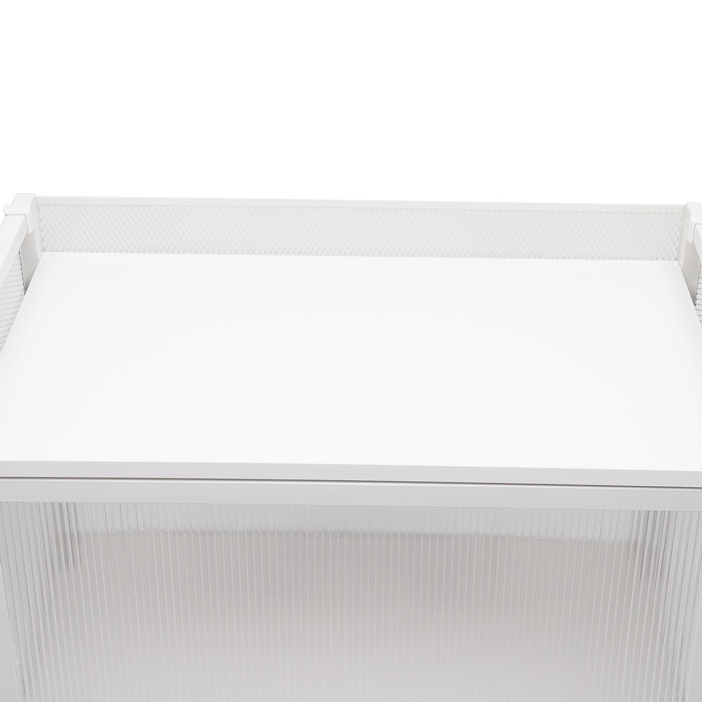Kitchen Storage Sideboard, Buffet Cabinet with Barn Doors, White