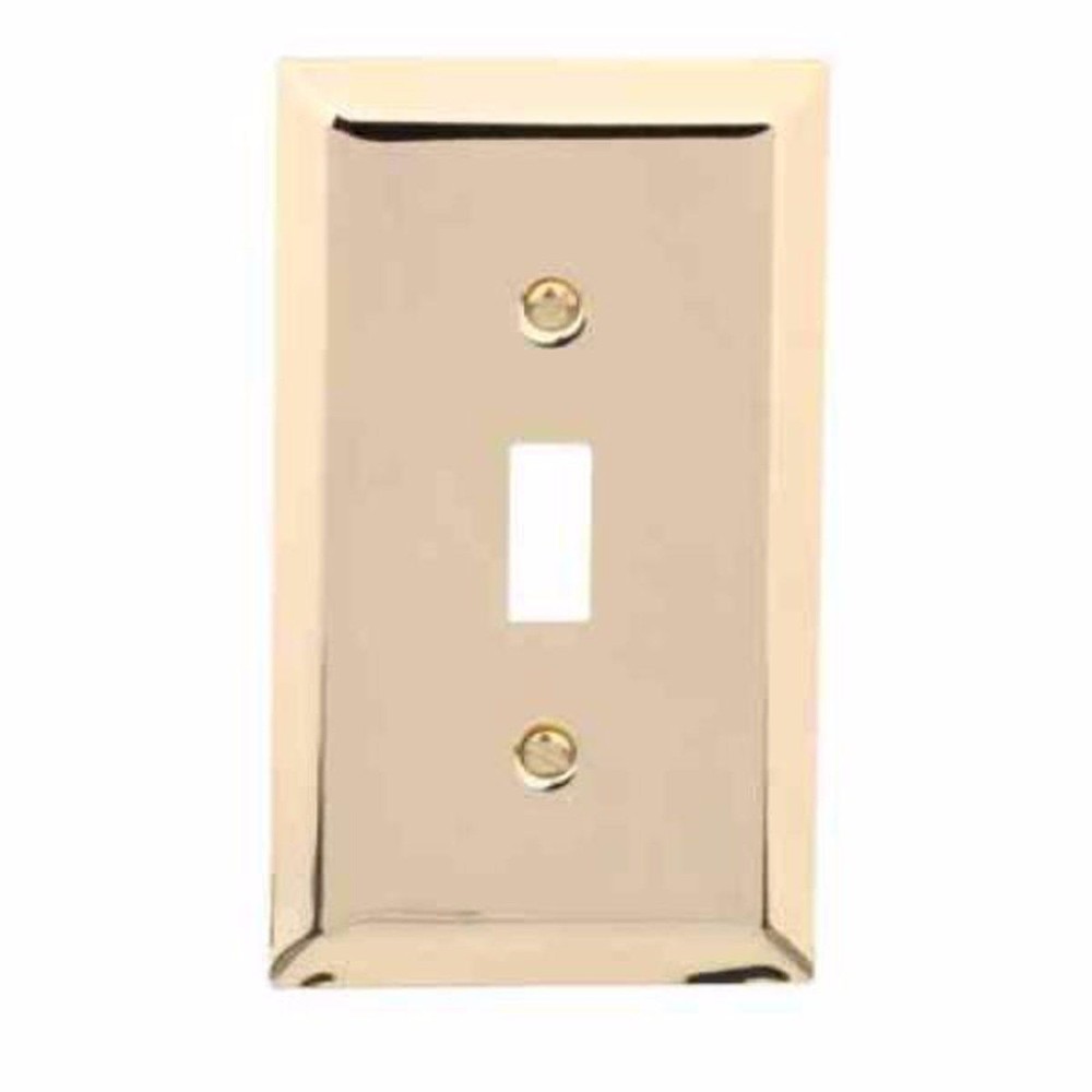 Hampton Bay Metallic 1 Toggle Polished Brass Steel Rectangle Switch Wall Plate