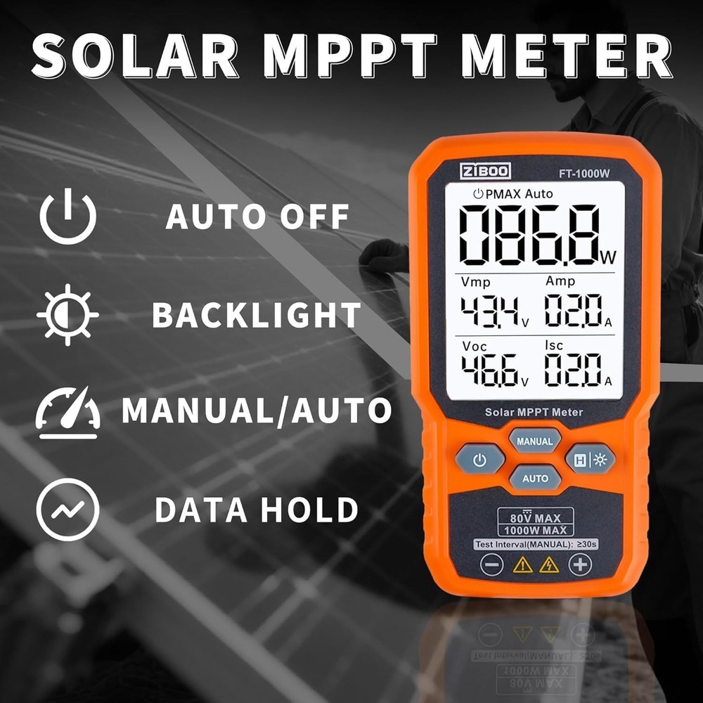Solar Panel Tester MPPT Meter 1000W Max Power PV Module Tester