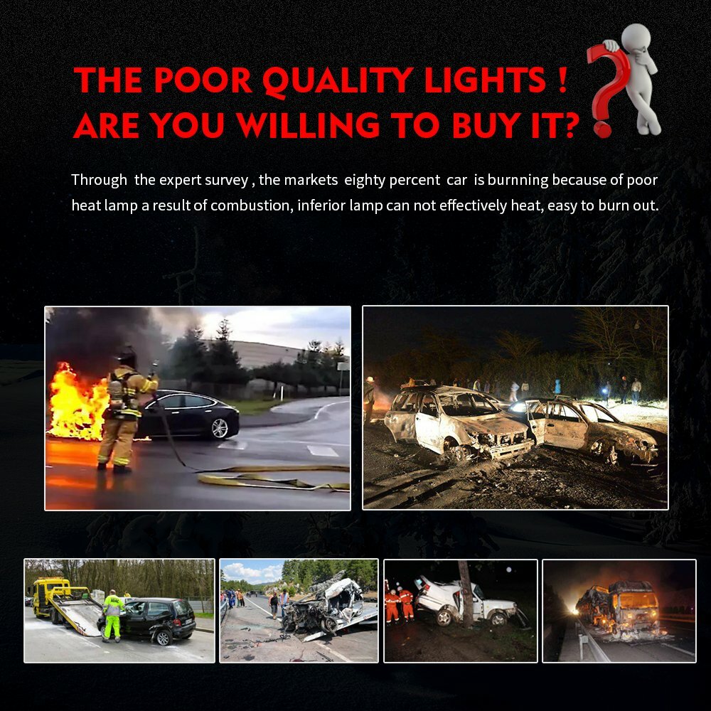 Ridroid H11 LED Headlight Conversion Kit Low Beam Bulb Super Bright 6000K White