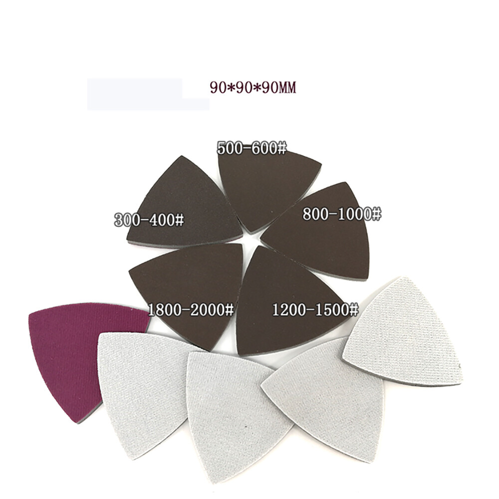 300-3000Grit 90mm Mouse Sanding Sheets Triangular Sponge Sander Pad Wet Dry Sand