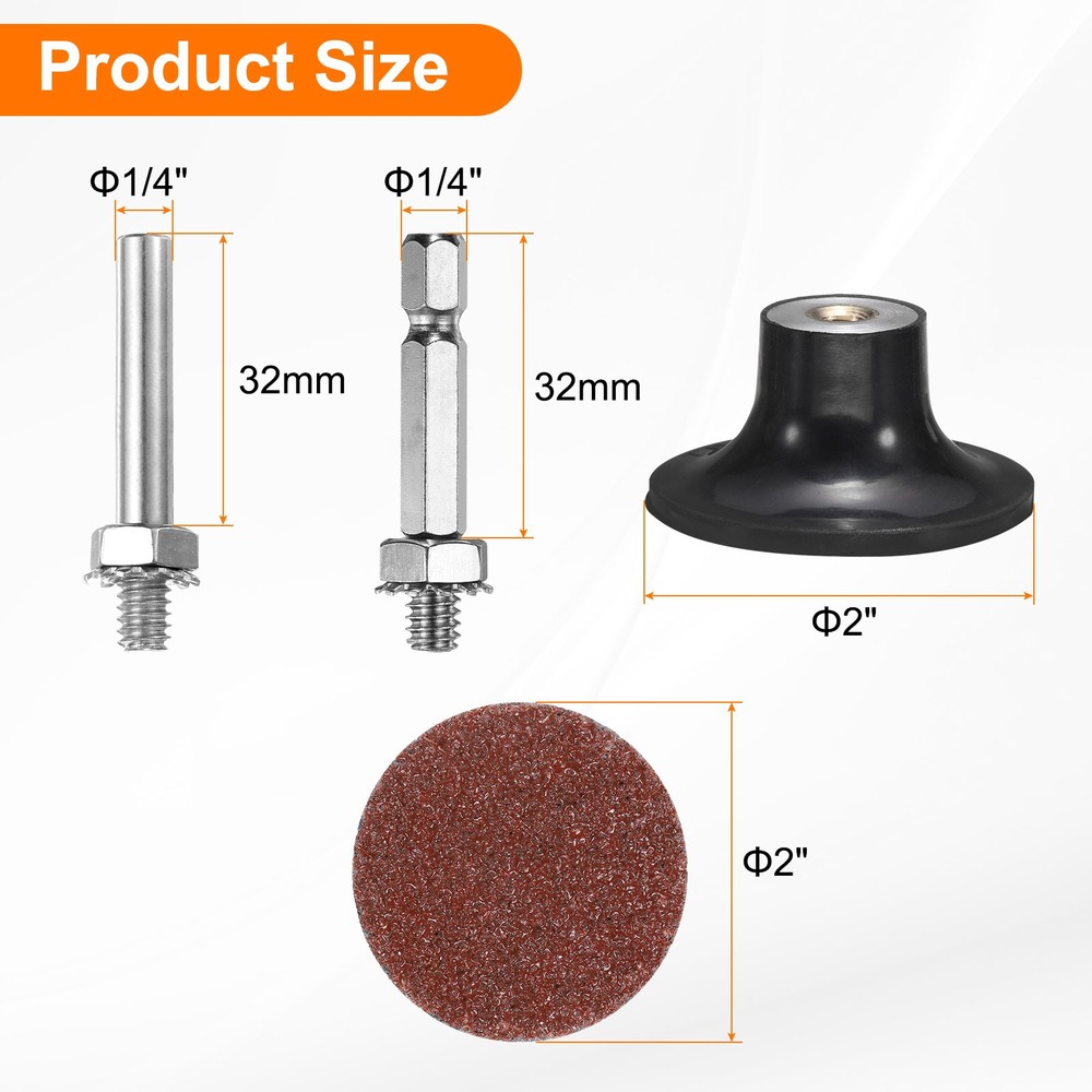 23pcs Quick Change Disc Set 2" Roll Lock Sanding Disc 36 Grits with Disc Holder