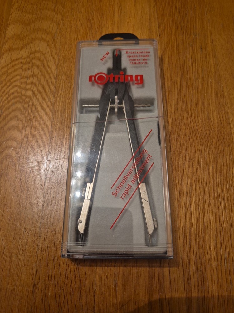 Rotring Rapid Adjustment Compass In Original Case Free Postage