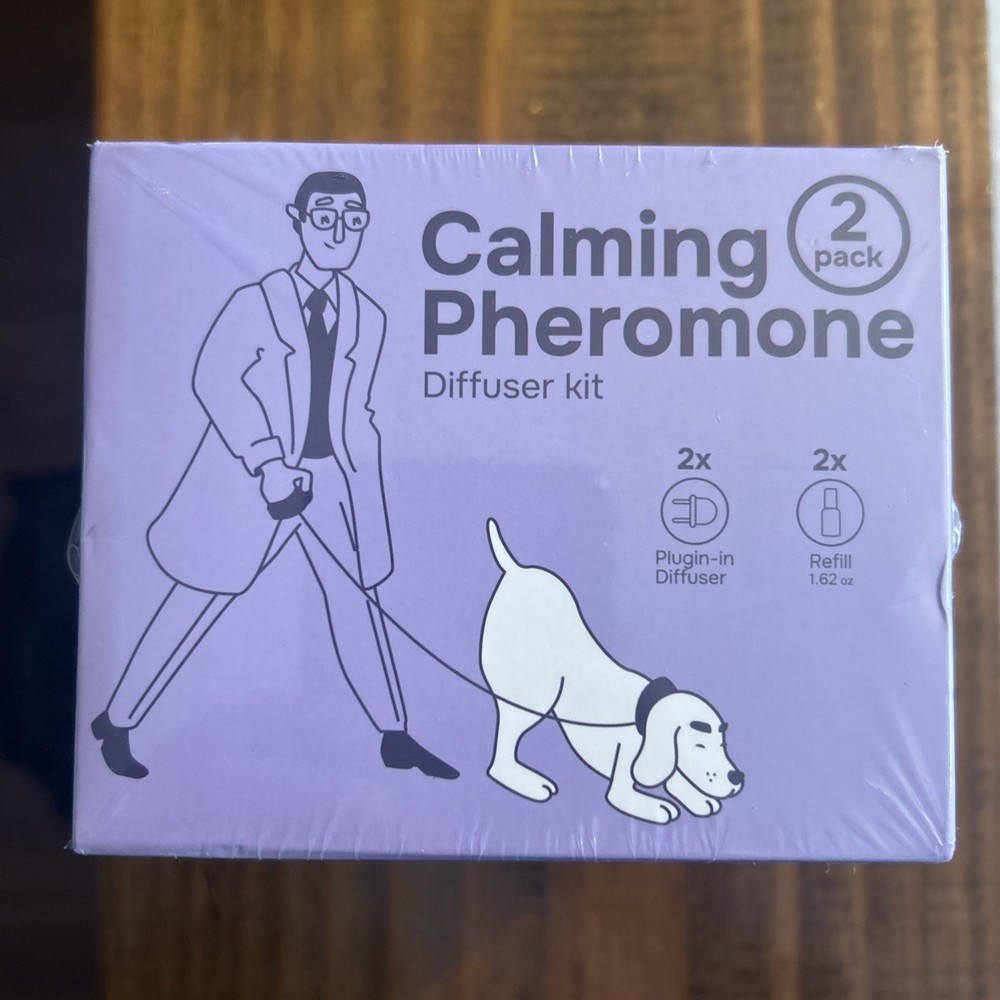 Dog Calming Pheromone Diffuser Kit 2 Pack Spray Control Purple