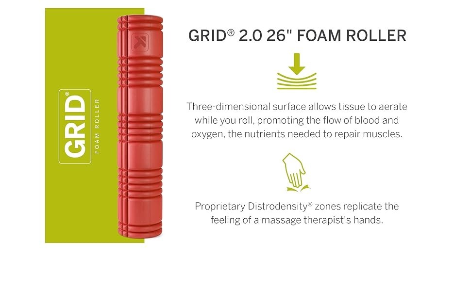 Grid 2.0 Foam Roller, 26 In Pink