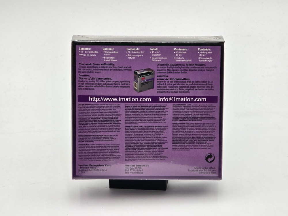 Imation 3M High Density DS HD 10 Pack Diskettes 5 1/4" 5.25 1.2 MB