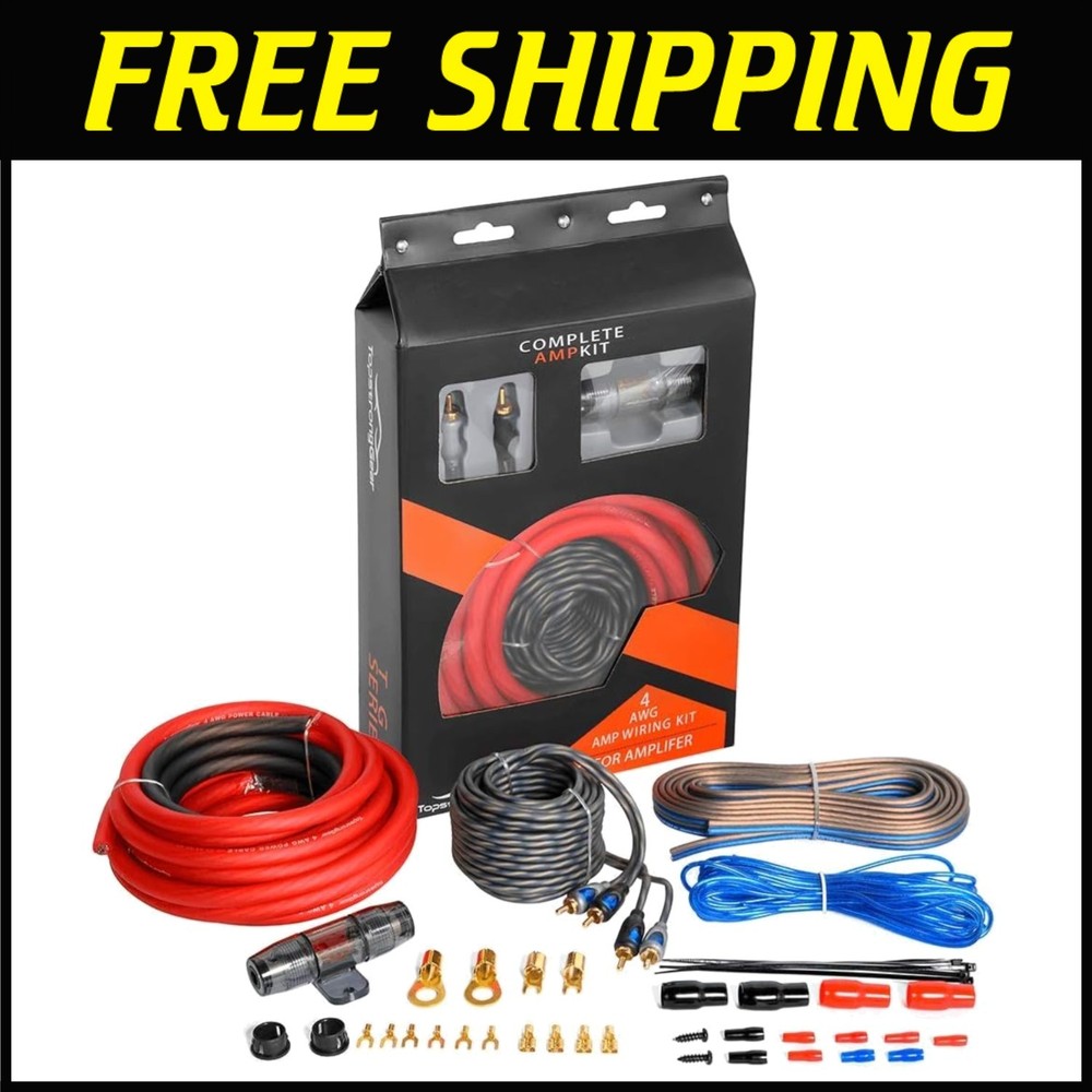 20ft Power Ground Cable, RCA, Fuse - Amp Install Kit
