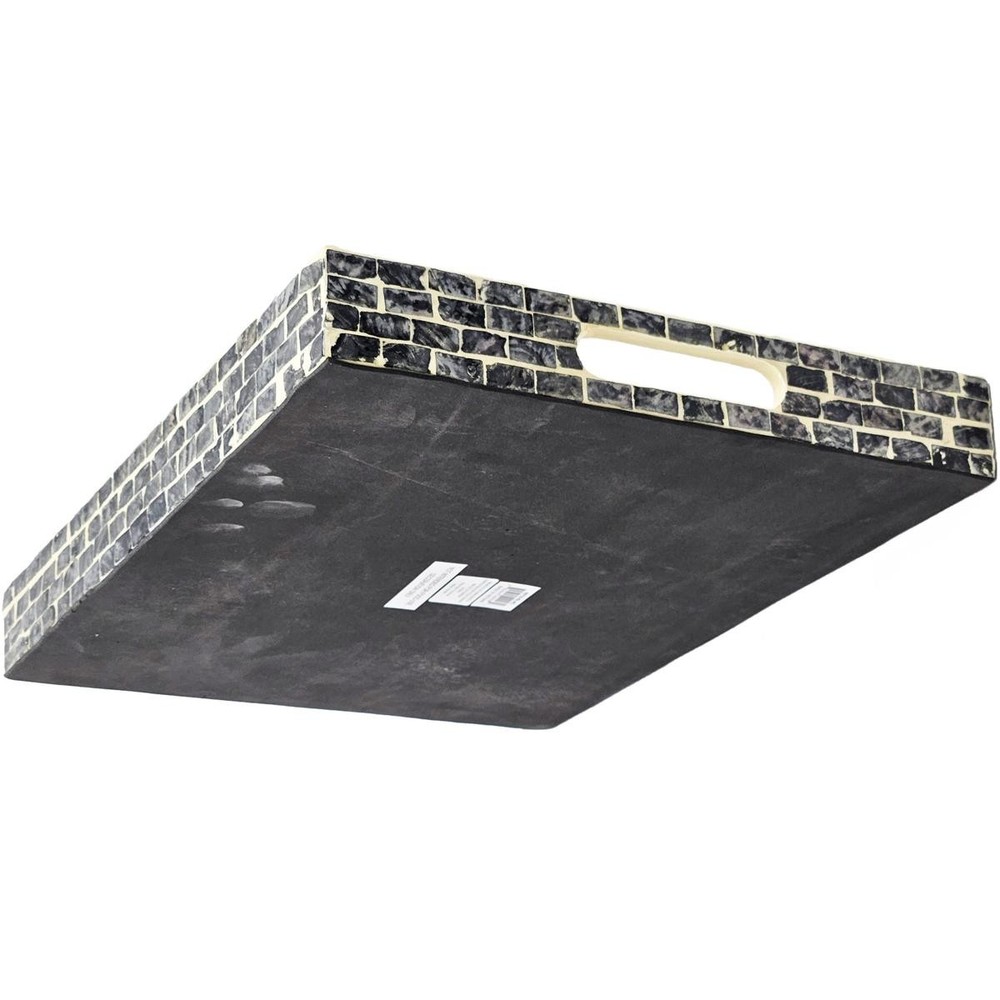 A&B Home 48753-BLAC Rectangular Capiz Black Tray