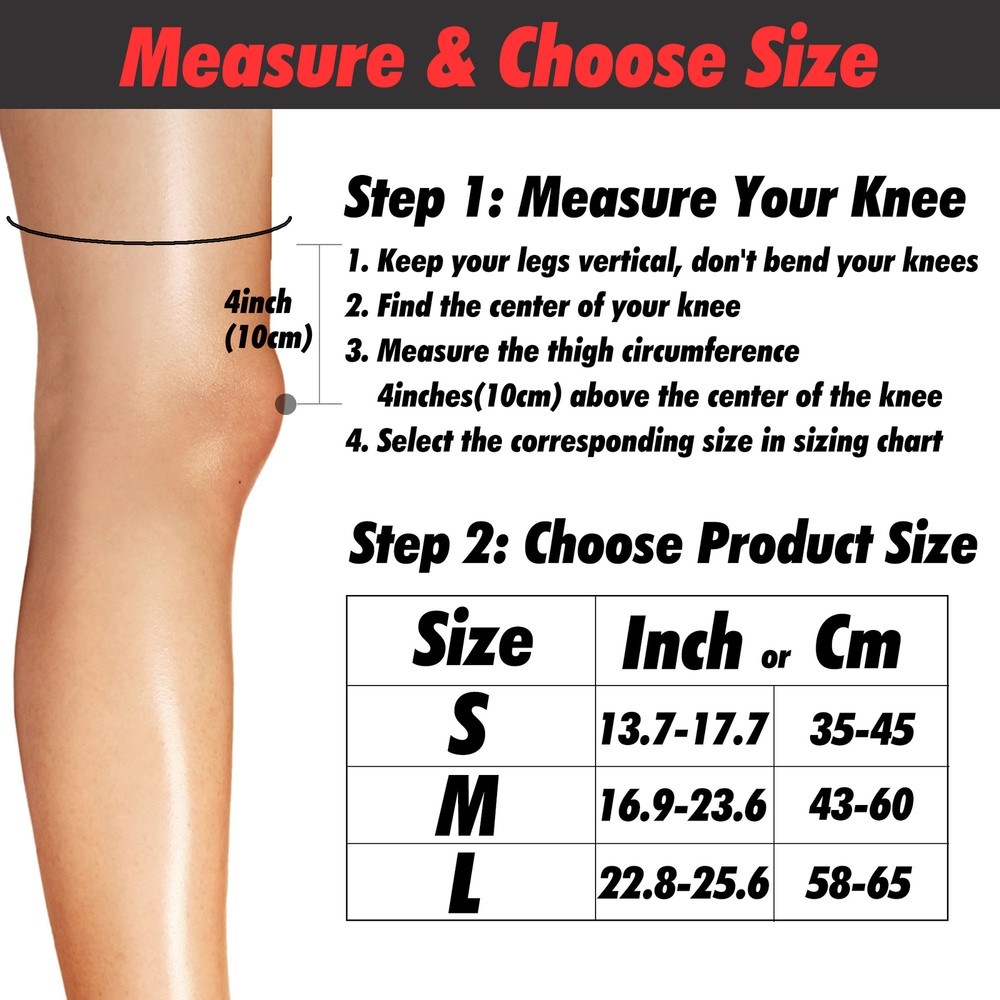 Knee Brace Compression Sleeve Support Sport Joint Arthritis Patella Stabilizer M