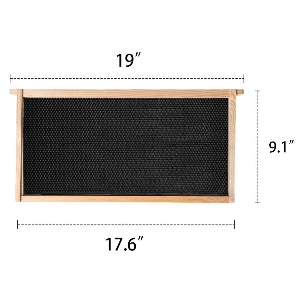 Deep Brood Beehive Frames with Wax Foundation, 10 Pack Honey Bee Frames with ...