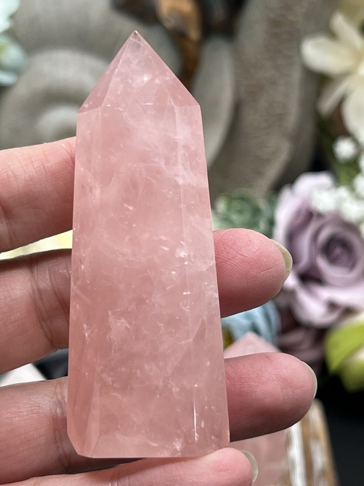 Natural Rose Quartz Points Amazing pinks Free ship & Gift