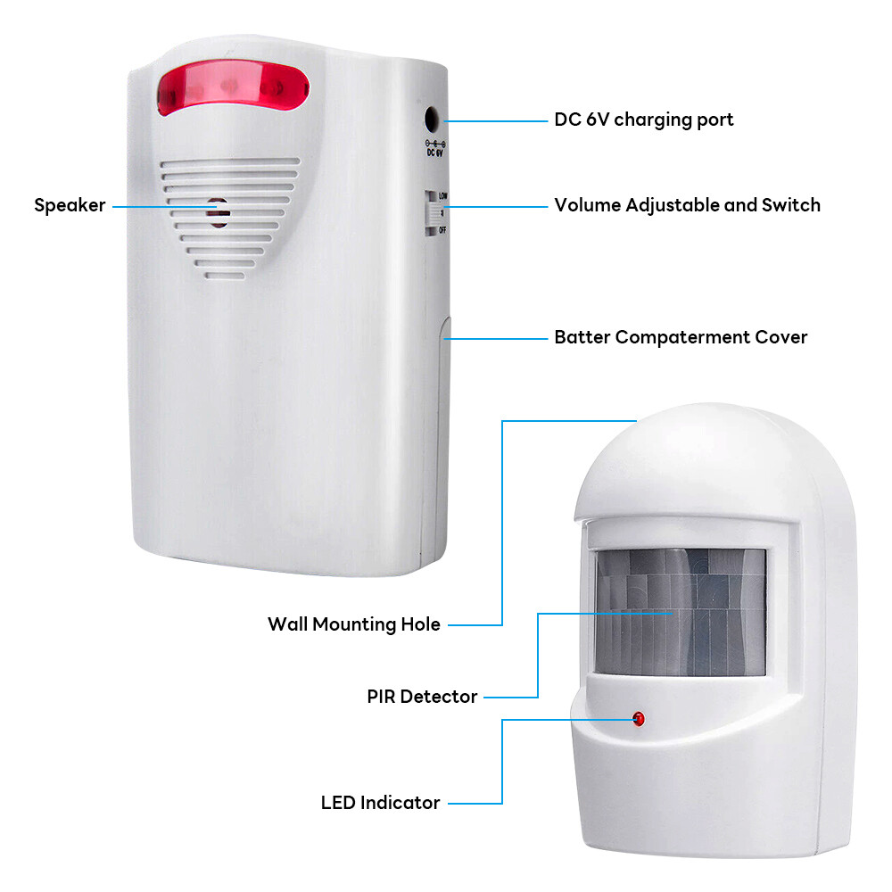 Wireless Driveway Alarm Infrared Motion Sensor Home Garage Alert Security System