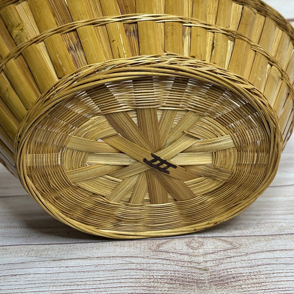 Woven Bamboo Oval Open Storage Organizing Bread Fruit Basket Asymmetrical