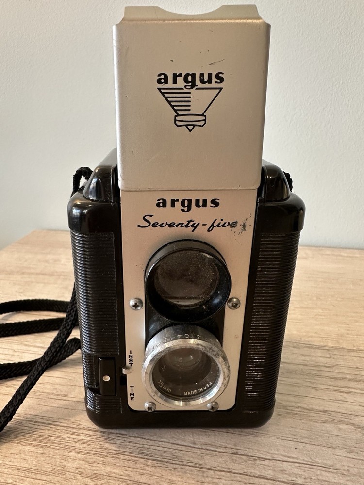 Vintage Argus Seventy-Five Camera With Strap & Flash Attachment Untested