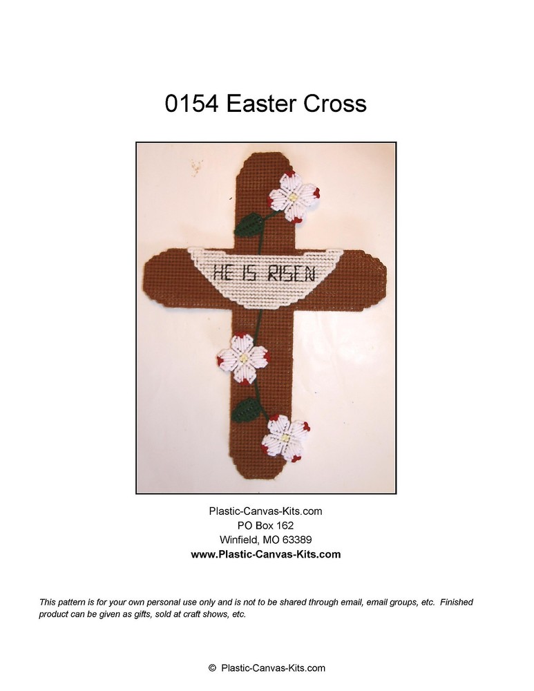 Easter Cross-Plastic Canvas Pattern or Kit