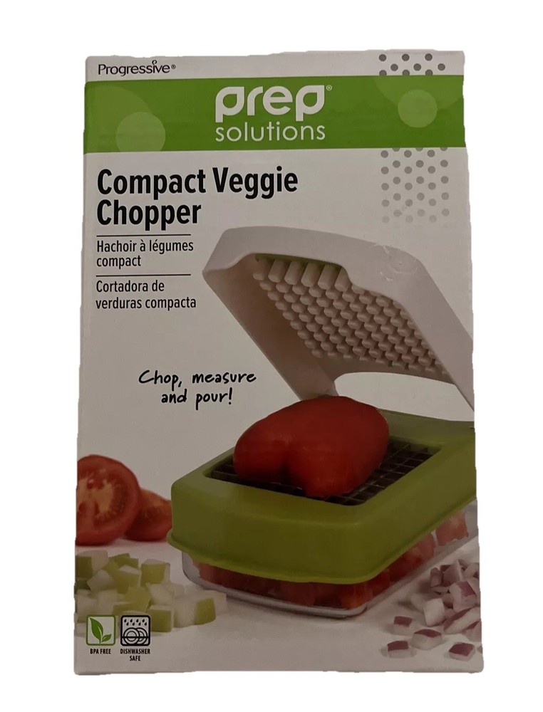 Progressive Compact Veggie Chopper Prep Solutions Chopped Measure Pour