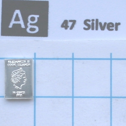 1 gram 99.9% silver metal bullion element 47 sample