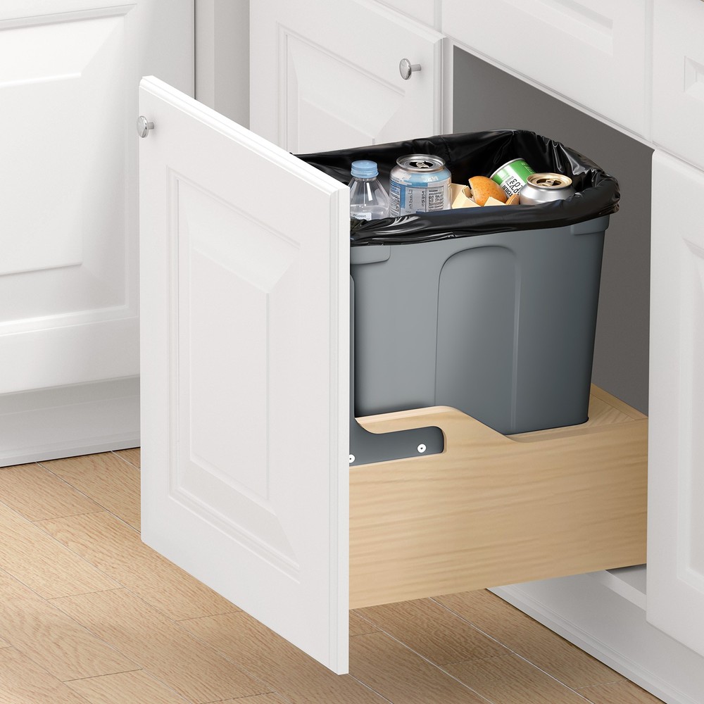 VEVOR 35QT Pullout Waste Container Under Cabinet Kitchen Bin Trash Can Soft