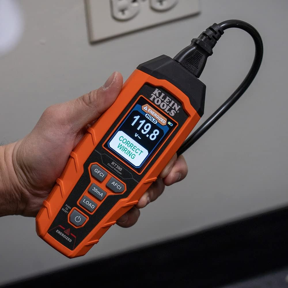 Klein Tools RT390 Circuit Analyzer: LCD - GFCI/AFCI Tester - Voltage Drop