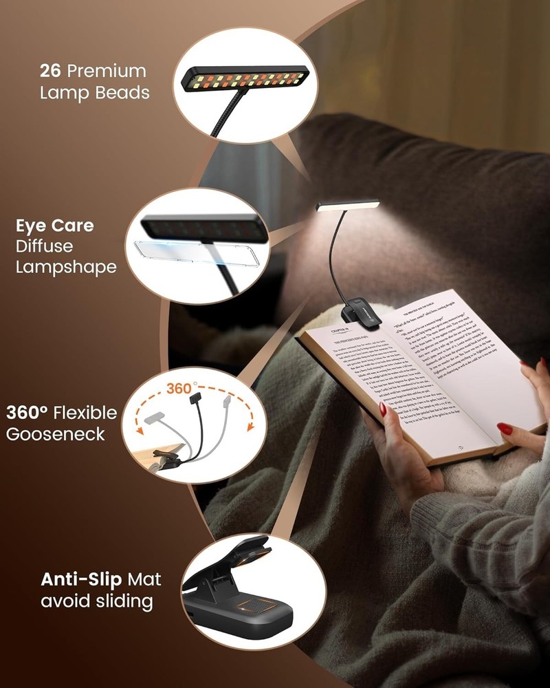 LED Book Lamp with 360° Flexibility