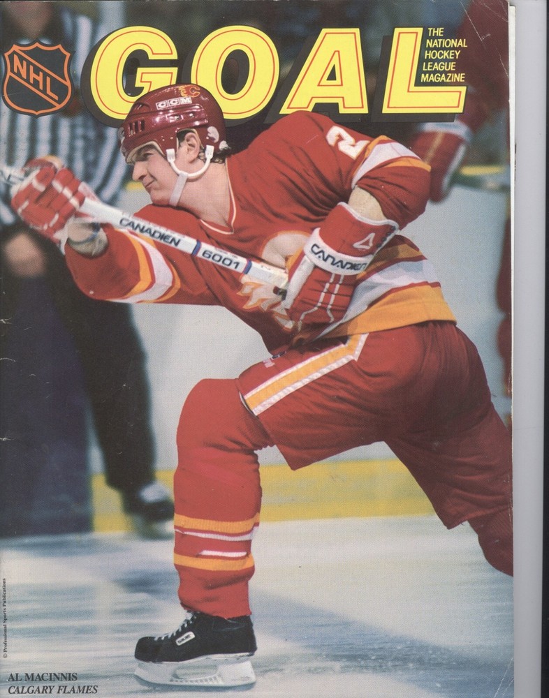 1989 Kings vs Calgary Flames Program: Al MacInnis on Cover