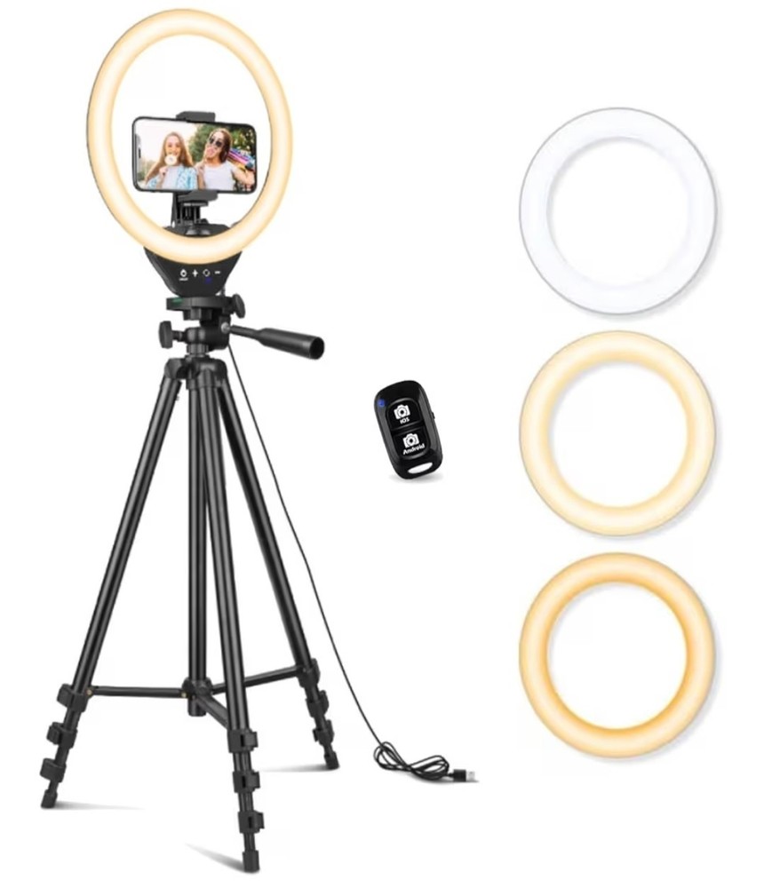 Sensyne 10'' Ring Light with 50'' Extendable Tripod Stand, LED Circle Lights