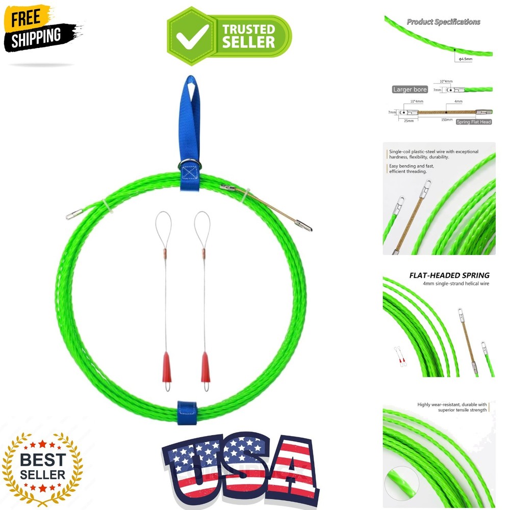 Fish Tape Wire Puller Through Wall Wire Threader Fish plus Fish Cable Fastene...