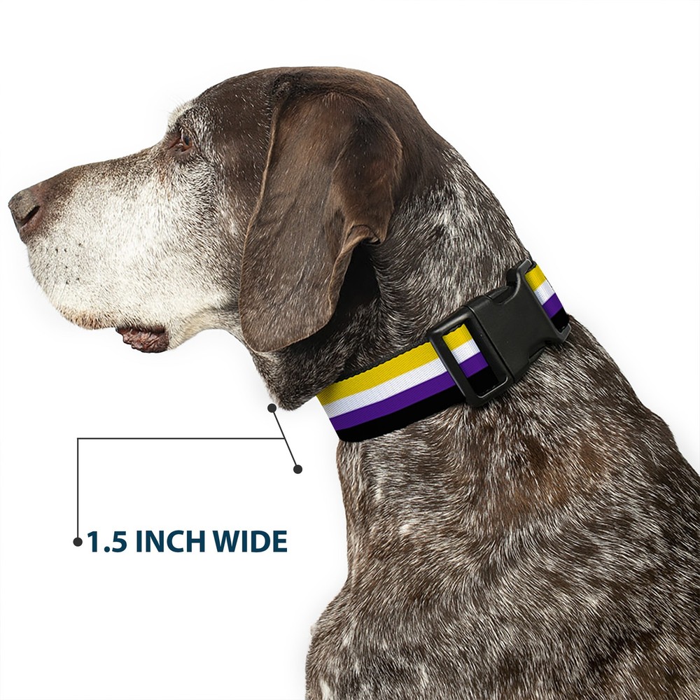 Plastic Clip Collar Flag Non-Binary Stripe NARROW-Large 9.5-14.5"