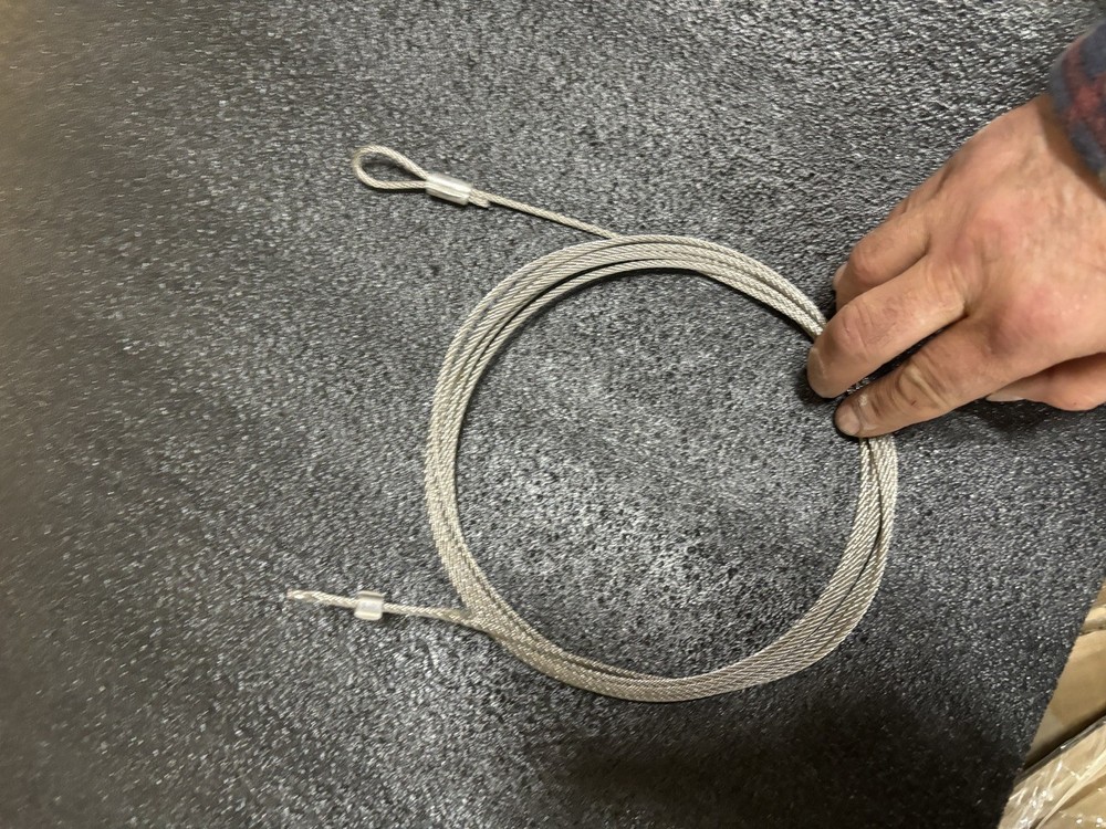 5ft Galvanized Uncoated Wire Rope with Loop and Stop, 1/4in Thick
